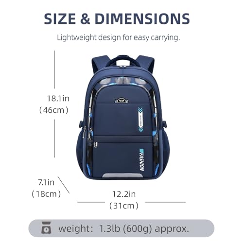 Minimalist Modern Spacious Backpack with Durable Multi-Pocket Design, Stylish Anti-Theft Ultra-Light Daypack (blue) - color: Blue