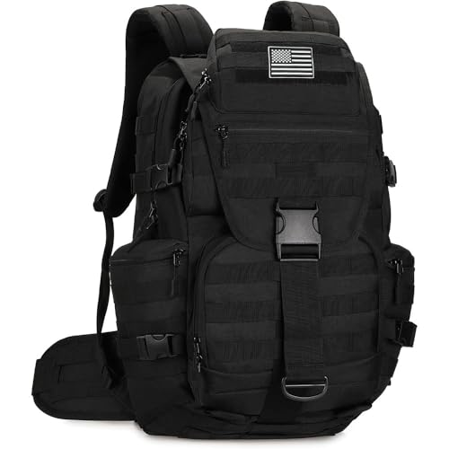 50L Military Tactical Backpack 3 Day Assault Pack Molle Daypack Hiking Backpack for Men and Women - color: Black 1