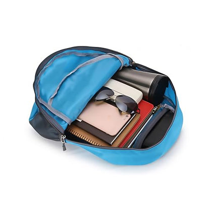 MounTop Outdoor Lightweight Foldable Water Resistant Backpack for Travel Hiking Riding - color: Blue