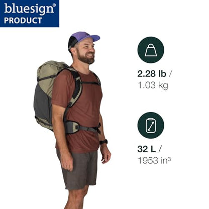 Osprey Hikelite 32L Durable Hiking Backpack - Travel Daypack with Rain Cover for Men and Women, Olive Tan - color: Olive Tan, style: 32l
