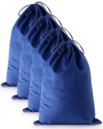 4 Pcs Shoe Bags for Travel, Dust Velvet Bags, Palace Blue, 17.3x12.6 Inch | Washable & Reusable Travel Shoe Bags, Dustproof Shoe Bags with Drawstring Closure, Suitable for Travel, Home Storage - color: Palace Blue, size: 17.3"x12.6"