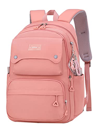 JiaYou Teen Girls Casual Backpack High Middle School Daypack Women Daily Travel Laptop Bag (1# Pink, 26 Liters) - color: 1# Pink