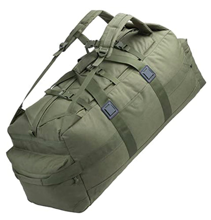 Large Military Duffle Bag Backpack Tactical Field Gear Equipment Duffel Bag Army Deployment Bag 85L - color: Olive Drab