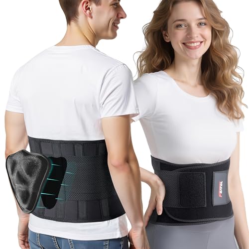 FEATOL Back Brace for Men Lower Back, Lumbar Support Belt- Back Pain, Adjustable Support Straps with Removable Lumbar Pad for Heavy Lifting Work, Black, Plus Size L/XL - size: Large/X-Large (Pack of 1)