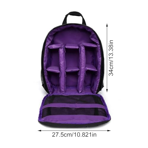 Multifunctional Camera Backpack Video Digital DSLR Bag Waterproof Outdoor Camera Photo Bag Case for DSLR Camera - color: Purple