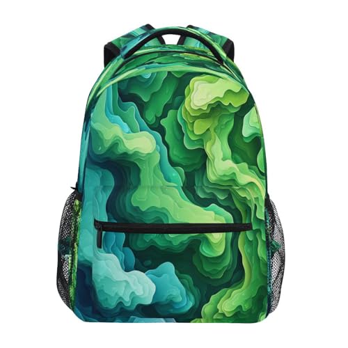 Backpacks for Teens Boys Girls Waterproof Stylish Travel Bags with Chest Strap for Travel Trip Spinach Landscape Style - color: Multicolor04