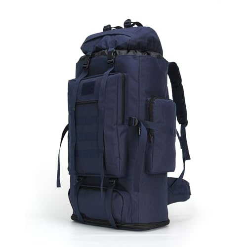 Hiking Backpack for Men 70L/100L Camping Backpack Military Rucksack Molle 3 Days Assault Pack for Climbing | Camping Backpack - color: 100l-navy