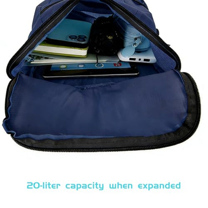 Portable Folding Backpack, Travel Hiking Backpack, Light and Compact, Waterproof and Durable, Super Large Capacity, Outdoor Camping, Travel Storage, Daily Use (Dark Blue)