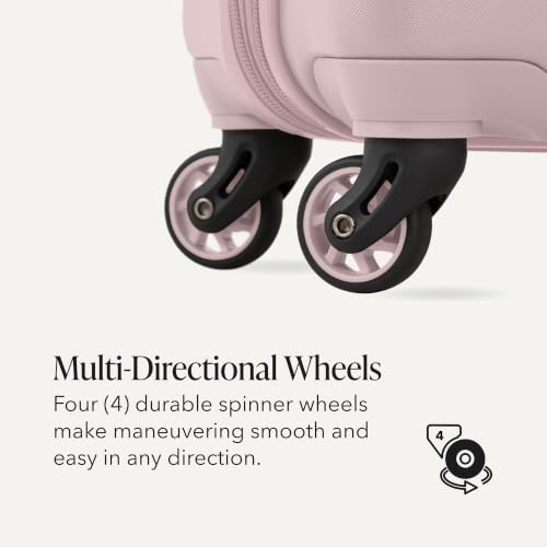 SwissGear 7366 Signature Hardside Expandable Luggage with Spinner Wheels, TSA Lock, Cup-Holder, Pink, 2-Piece Set (19/27) - color: Pink, size: 2-Piece Set (19/27)