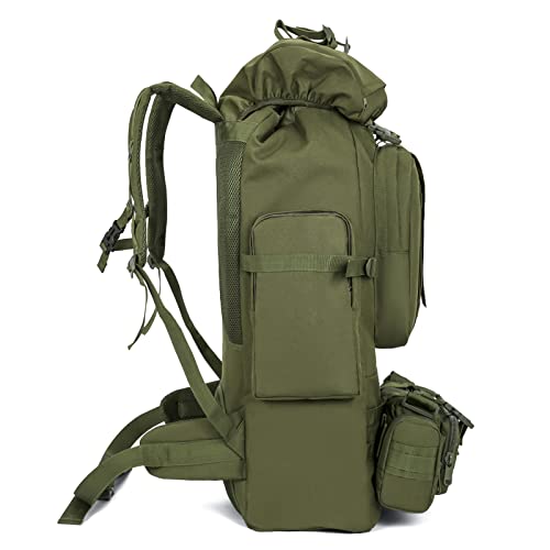 100L Camping Hiking Backpack,Molle military Tactical rucksack backpack,Waterproof Lightweight Hiking Backpack - color: Armygreen