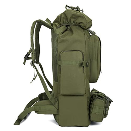 100L Camping Hiking Backpack,Molle military Tactical rucksack backpack,Waterproof Lightweight Hiking Backpack - color: Armygreen