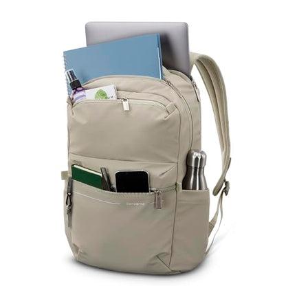Samsonite Better Than Basic Backpack - Dedicated Laptop Compartment, Quick Stash Front Pockets and Lightweight Breathable Airmesh - Limestone Grey - color: Limestone Grey