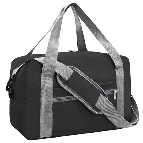 For Spirit Airlines Personal Item Bag 18x14x8 in Underseat Carry-on Luggage foldable Travel Duffle Bag for Airplanes(30L, Black) - color: Black, size: 30L