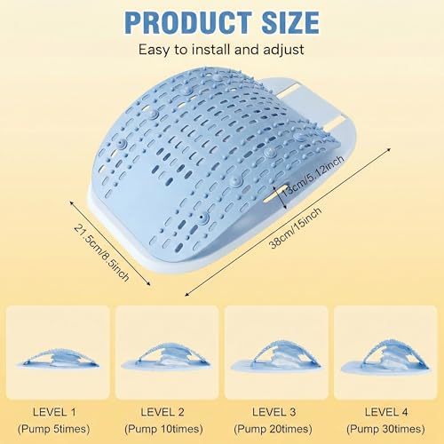 Adjustable Back Stretcher for Lower Back Pain Relief, Lumbar Spine Stretcher & Back Decompression Device, Multi-Level Back Arch Stretching Board for Sciatica, Scoliosis, Spinal Traction