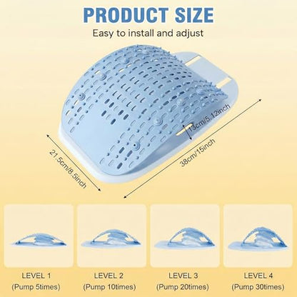 Adjustable Back Stretcher for Lower Back Pain Relief, Lumbar Spine Stretcher & Back Decompression Device, Multi-Level Back Arch Stretching Board for Sciatica, Scoliosis, Spinal Traction