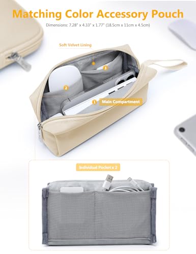 HYZUO 13 Inch Laptop Sleeve Bag Set for MacBook Air 13 M5/M4/M3/M2/M1 A3449 2026-2018, 13" MacBook Neo 2026 A3404, MacBook Pro 13 M2/M1 2026-2016, iPad Pro/Air 13, XPS 13, Surface Pro, Sand - color: Sand, size: 13 Inch