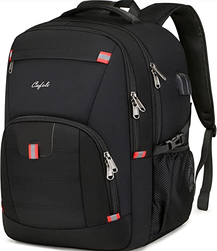 17.3 inch Laptop Backpack,Large Backpack Computer Bookbag Rucksack with USB Charging Port,Water Resistant Sturdy Backpack for Business College School Travel,Men Women Casual Daypack,Black - color: Black