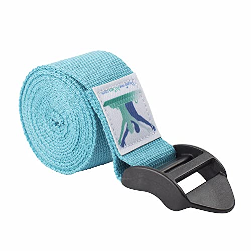 Pain Free At Sea-Posture Therapy Strap/Yoga Belt (AQUA)-Intended for Egoscue Execises, Yoga, Pilates-BEST NON SLIP BUCKLE - color: AQUA