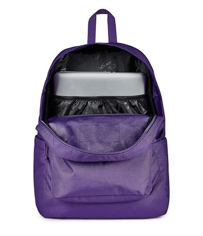 JanSport SuperBreak Plus Backpack with Padded 15-inch Laptop Sleeve and Integrated Bottle Pocket - Spacious and Durable Daypack for Work and Travel, Daydream Contrast Purple/Blue/Purple/Mul - color: Daydream Contrast Purple/Blue/Purple/Mul