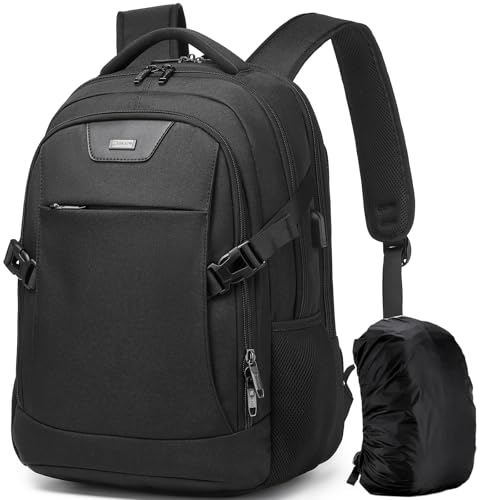 DUSLANG Travel Work Laptop Backpack With USB Charging Charger Port Fits 15.6 Inch Notebook Business Anti Theft College Computer Bag Back Pack for Women Men with Rain Cover - Black - color: Black-ab, size: 15.6 Inch