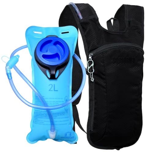 Sojourner Rave Hydration Pack - Hydration Backpack - Hydropack with 2L Bladder - Water Backpack for Festivals, Hiking, Running, Biking and More - color: Black Solid