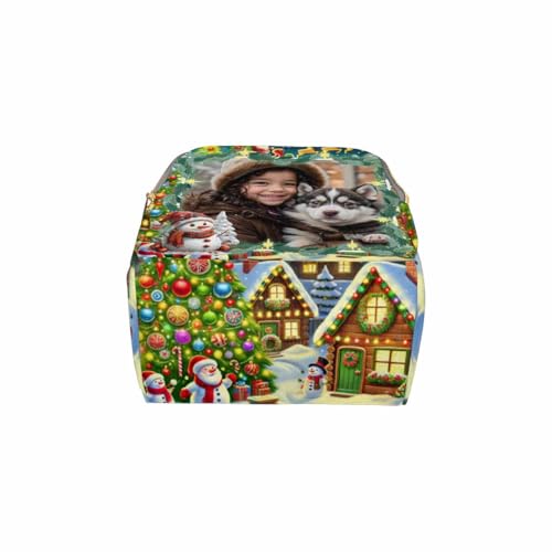 Custom Diaper Backpack with Photo, Christmas Personalized School Bag, Monogram Nappy Backpack with Thermal Pockets for Adults Kids, Large Capacity Waterproof Diaper Bag Xmas Gift - color: A-color-6