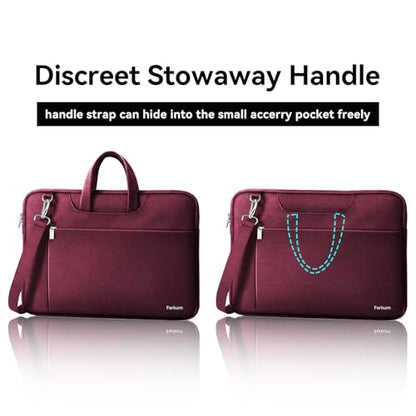 Ferkurn Laptop Case Bag Women Men Computer Sleeve with Shoulder Compatible with HP/Inspiron/Thinkpad/Vivobook/MSI/Surface, 17.3 inch, Red - color: Wine Red, size: 17.3 inch