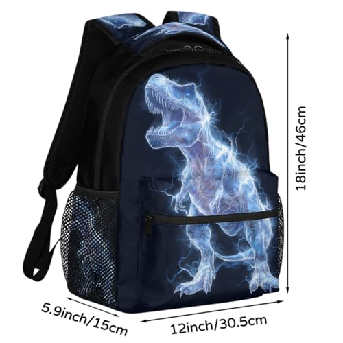 Dinosaur Kids Backpack for Girl Boy Waterproof Kids Back Pack | Animal Lightning School Bookbag Women Men Lightweight Rucksack Casual Daypack Carry On Bag for Work Hiking Camping Gym Travel - color: Animal Lightning Dinosaur