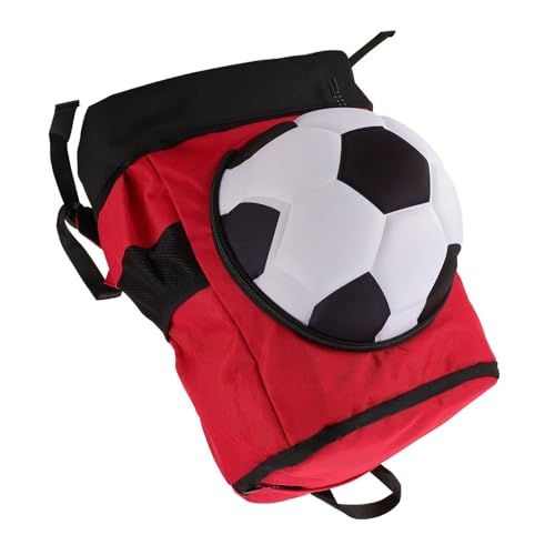 Soccer Backpack with Ball Compartment, Shoe Compartment, Football Bag with Shoe Compartment, Water Resistant, Men & Women, Basketball Bag, for - color: Red with Black, size: Children Size (Fits Size 4 Ball)