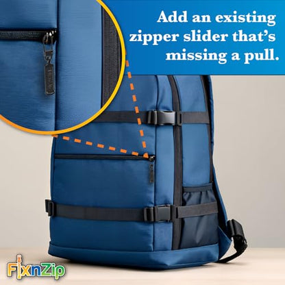 FixNZip Medium to Large Black Zipper Pull Replacements (4-Pack) | Universal Clip-On Pull Tabs for Zipper Repair, Sliders & Luggage, Jackets, Backpacks, Tents, Sleeping Bags & Outdoor Gear - color: Black
