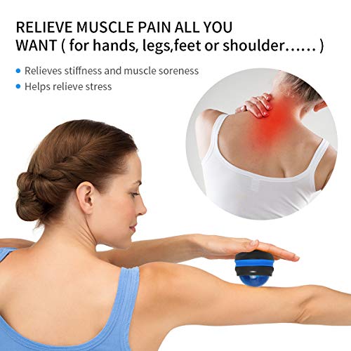 Coolrunner Massage Ball, Manual Roller Massager, 2-Pack Handheld Self Massage Therapy and Relax Full Body Tools for Sore Muscles, Shoulders, Neck, Arms, Legs, Back, Foot, Body (Blue+Purple) - color: Blue+purple
