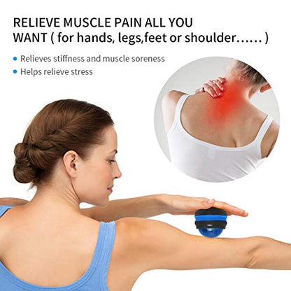 Coolrunner Massage Ball, Manual Roller Massager, 2-Pack Handheld Self Massage Therapy and Relax Full Body Tools for Sore Muscles, Shoulders, Neck, Arms, Legs, Back, Foot, Body (Blue+Purple) - color: Blue+purple