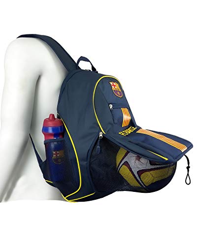 Barcelona Backpack With Soccer Ball Compartment, Licensed Barcelona School Bookbag