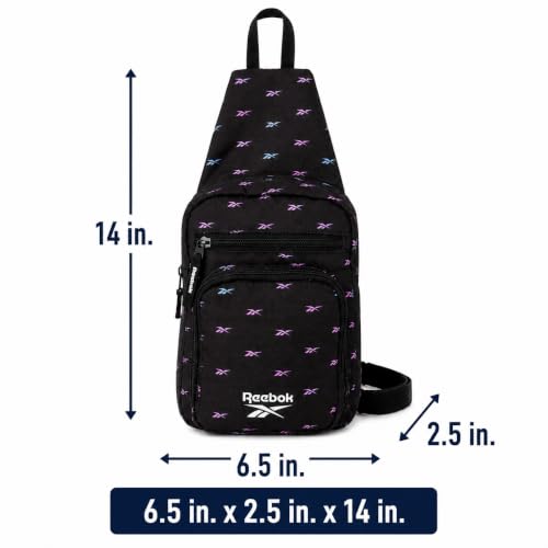 Reebok Unisex Crossbody Bag - Convertible Compact Durable Cross Body Bag for Women and Men - Gym and Travel Essentials, Size One Size, Cosmos Black Ombre - color: Cosmos Black Ombre