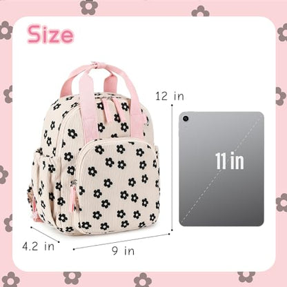 Bluboon Toddler Backpack for Girls Boys 2-4 Cute 12" Preschool Kindergarten Backpacks Kids Daycare Bags School Travel (Black Flower-Beige, Age 2-4 (12" H not Fit A4 Folder)) - color: Black Flower-beige, size: Age 2-4 (12" H not Fit A4 Folder)