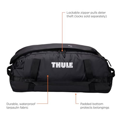 Thule Chasm Duffel bag, Weather-resistant materials, Easy packing, Converts to backpack, Internal pockets, Travel-ready - color: BLACK, size: 70L
