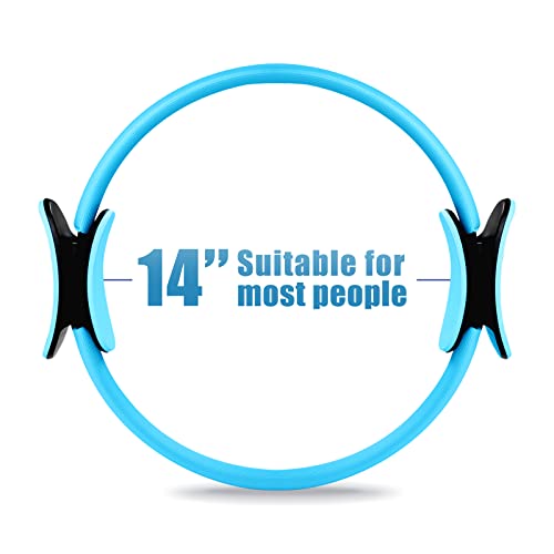 RitFit Pilates Ring Circle - 14 Inch Magic Fitness Circle for Toning Inner & Outer Thighs, Bonus Workout Guide Included - style: Blue