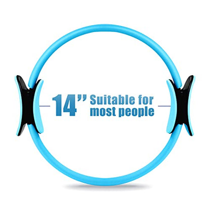 RitFit Pilates Ring Circle - 14 Inch Magic Fitness Circle for Toning Inner & Outer Thighs, Bonus Workout Guide Included - style: Blue