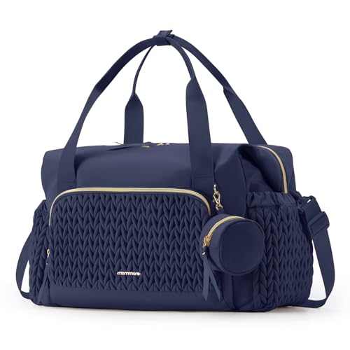 mommore Diaper Bag Tote, Large Capacity Travel Diaper bags, Hospital Bag for Labor Delivery, Baby Bag with Pacifier Case | Hospital Bag - color: Navy Blue