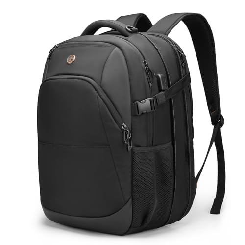 Swissdigital Travel Laptop Backpack, 35L Expandable Large College Laptops Backpack with USB Charging Port for Men and Women Fits 17 Inch Notebook, Black | SD1671-01 - color: Black, size: 17 Inches