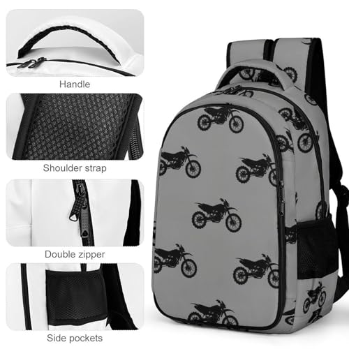 Business Travel Laptop Backpack Motorcycle Dirt Bike Black Grey, Anti Theft Water Resistant Computer Bag with Compartment for Men Women - color: Pattern (317)