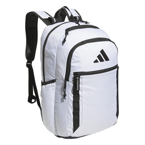 adidas Excel 7 School Backpack for Laptop, Gym and Travel, 34L, Twill White/Black/7.5, OSFA - color: Twill White/Black/7.5, size: One Size