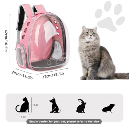 Pet Backpack Carrier,Bubble Backpack Cat Carrier,Pets and Small Dogs,Space Capsule Pet Carrier for Traveling, Walking, Hiking and Outdoor Activities (Pink) - color: Pink