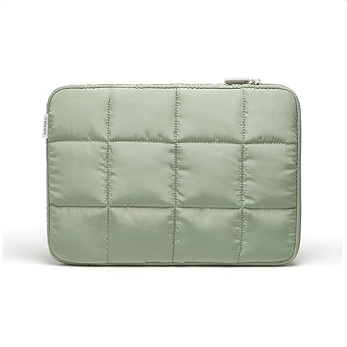 U Brands Nylon Puffy Zipping Medium Laptop Sleeve, 9.75" x 13", MacBook Bag, Laptop Case for MacBook Pro, MacBook Air, Chromebook, HP Computer, Matcha Green - color: Matcha Green, size: Medium