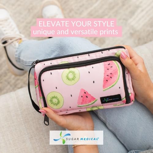 Sugar Medical Insulated Insulin Pen Case Organizer with Ice Pack - color: Watermelon