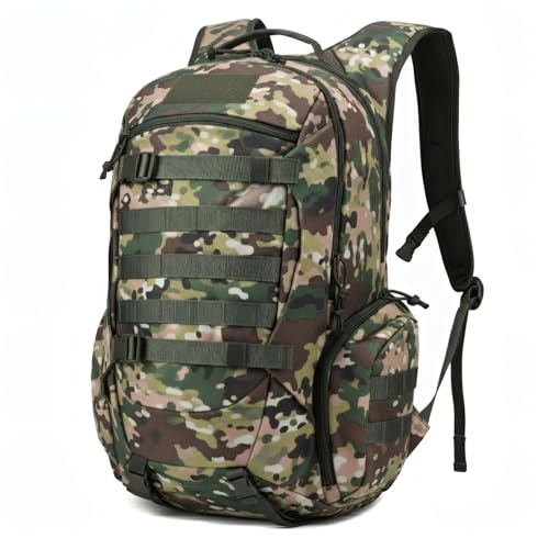 35L Tactical Backpack for Men, MOLLE Military Bug Out Bag, Waterproof Rucksack for Hiking with Hydration Port CP - color: Cp