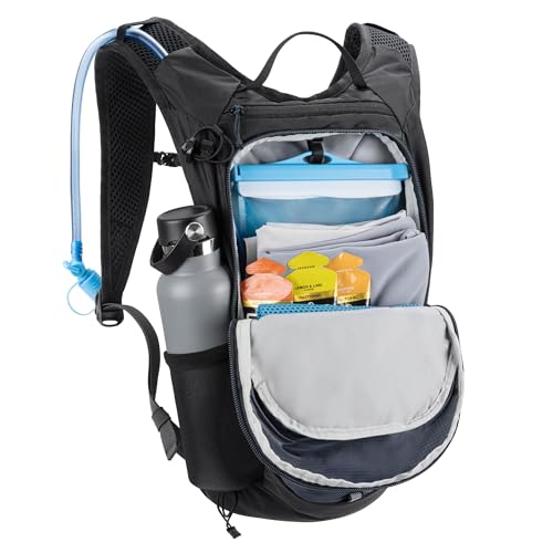 N NEVO RHINO Hydration Backpack Lightweight, Small Hiking Backpack with Water Bladder 2L, Insulated Water Daypack for Cycling Running Trail Rave - color: Sapphire Blue