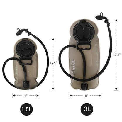 PETAC GEAR 1.5L / 3L Tactical Hydration Pack，Molle Carrier Pouch for 50 oz /100 oz Hydration Bladder Daypack Water Backpack. - color: MC, size: 3L combination set