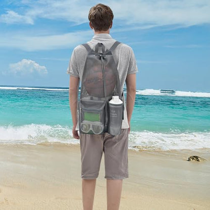 Mildbeer Large Drawstring Backpack for Men Women Athletic Gym Sports Workout Beach Swimming Commuting Travel - color: Grey, style: L: 21"x12.5"x5.5"
