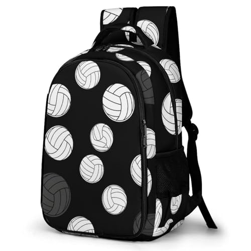Backpack Volleyball Black And White, Lightweight Water Resistant Casual Daypack for Travel Commute and Hiking - color: Pattern (353)
